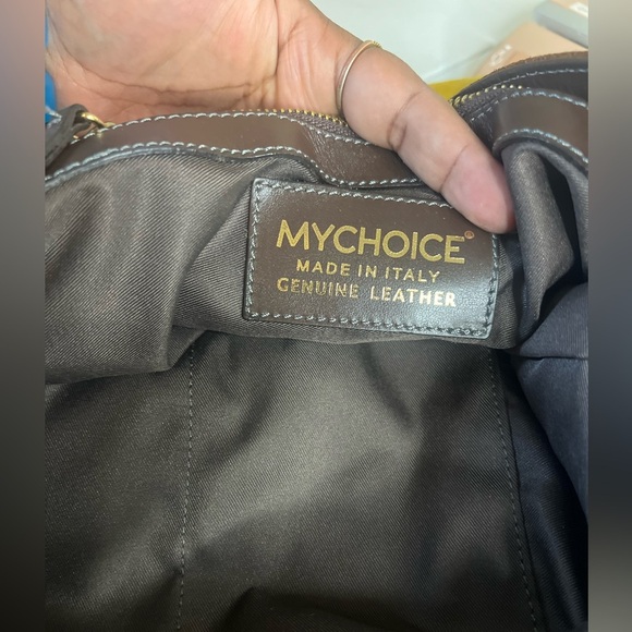 Anthropologie My Choice Suede Italian Leather Tote bag Purse Color Block Hobo - Picture 4 of 6